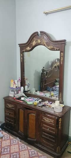 king bed with dressing table & 3 door closet