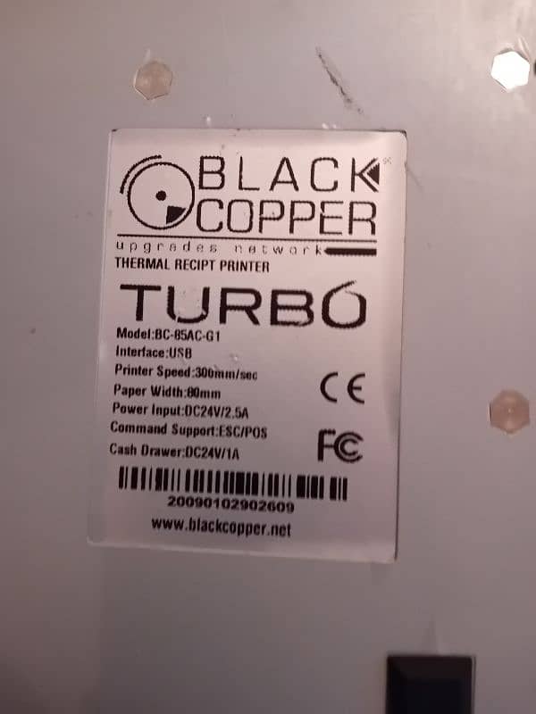 2 Black copper thermal recipt printers turbo. 2