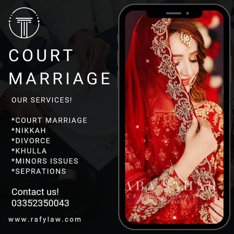 Nikkah/court marriage/Gardianship/Lawyer Advocate/Divorce/Khulla/Nadra 0