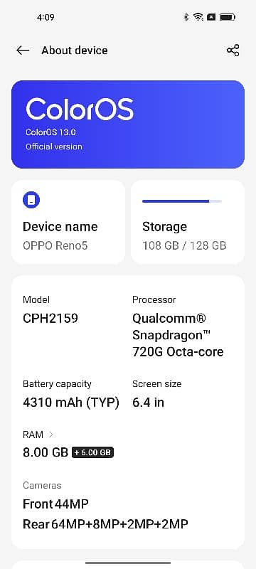 Oppo Reno 5 for sale PTA APPROVED 1