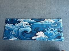 Aesthetic desk mat art Japanese great waves gaming mouse pad 300x800mm