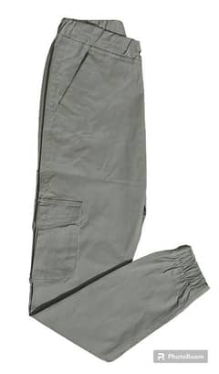 man cotton plain cargo pants