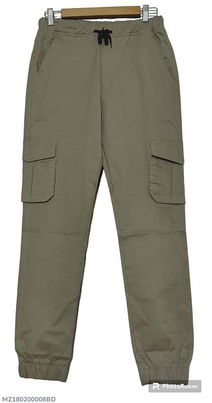 man cotton plain cargo pants 1