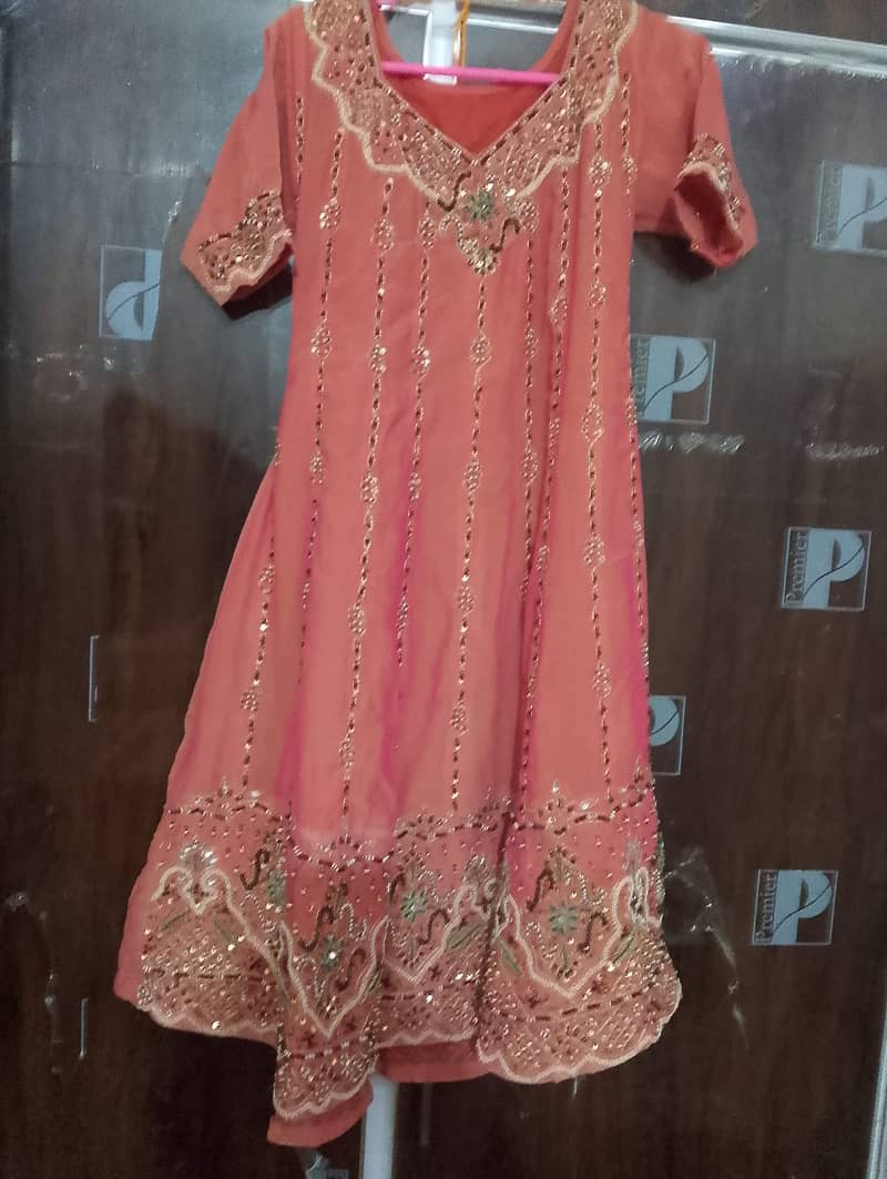 Elegant Pink Embroidered Frock for Rent - Ideal for Weddings & Events 2