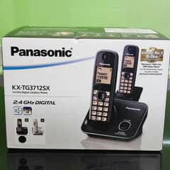 Panasonic twin 3712 Cordless Phone By Malaysia with box free delivery