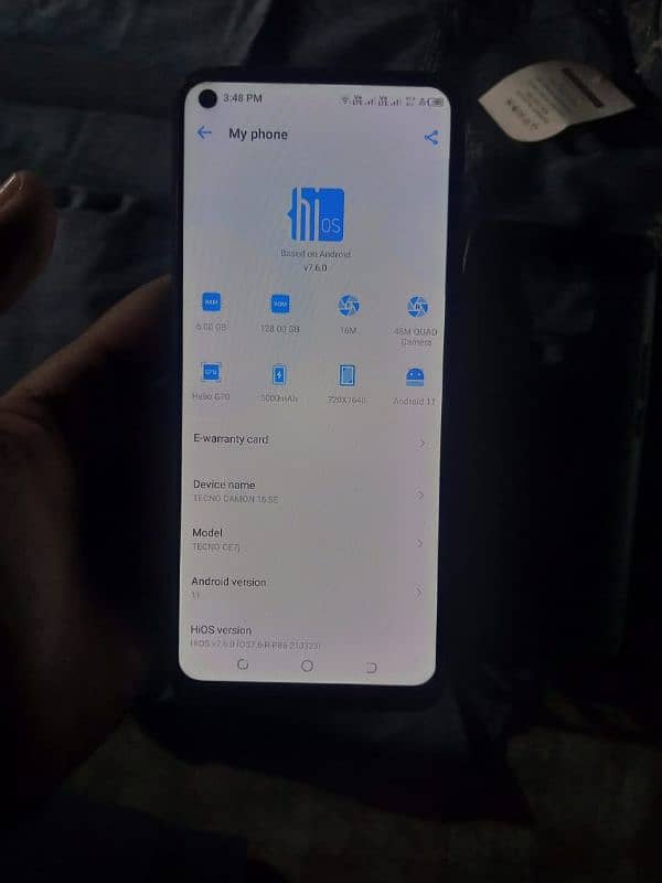 Tecno Camon 16se 6/128gb With Box charger 6