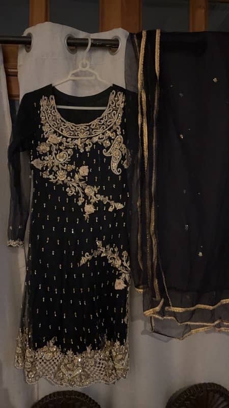 black embroidered formal wedding dress 0