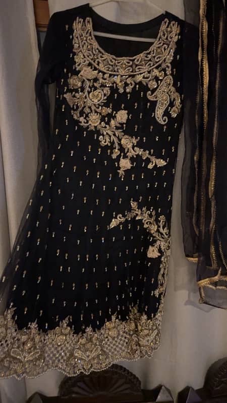 black embroidered formal wedding dress 1