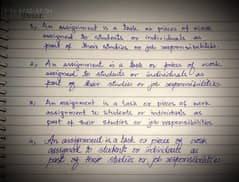 handwritting assignments