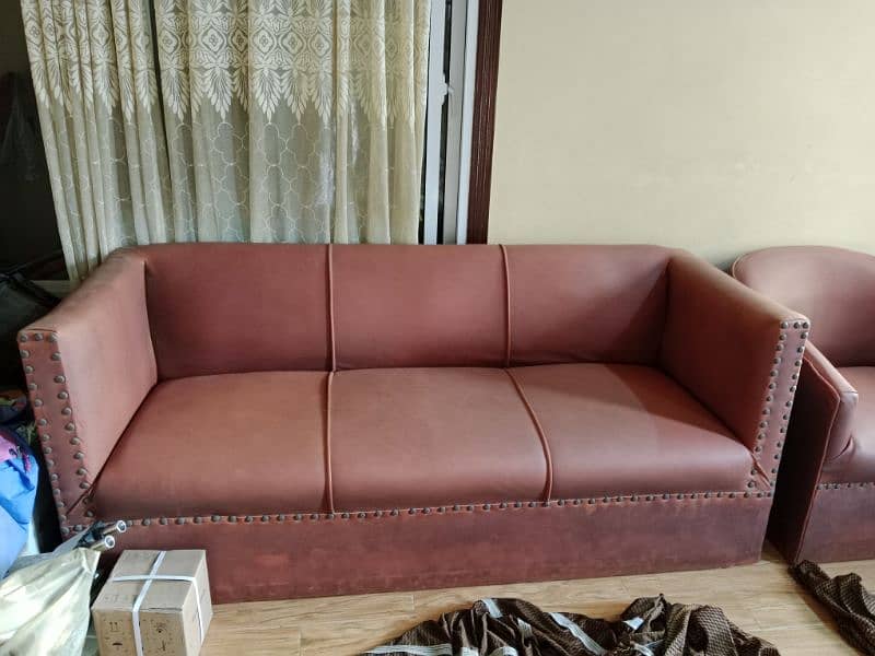 7 Seater Sofa Set with One Sethi And Glass Table 0