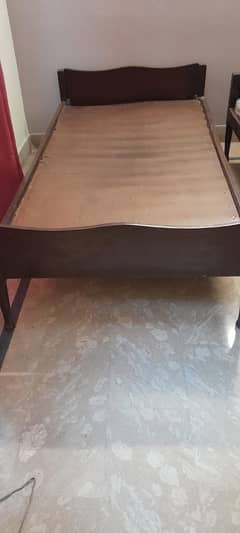 Original Wood Two Single Beds For Sale