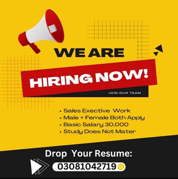 Urgent Hiring Sale Executive 0