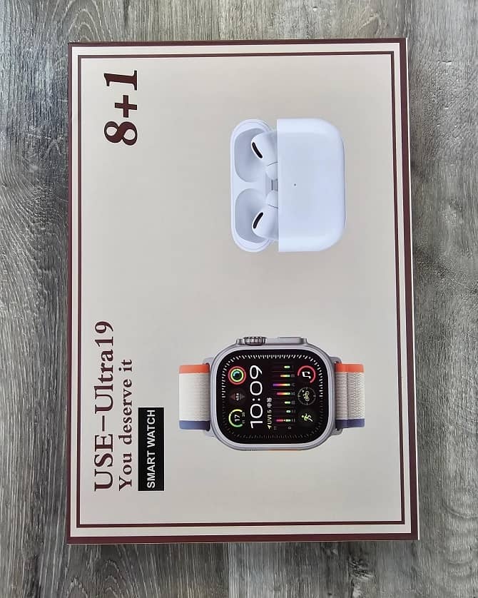 USE-Ultra19 Smartwatch and Wireless Earbuds Combo – 8-in-1 Premium 4