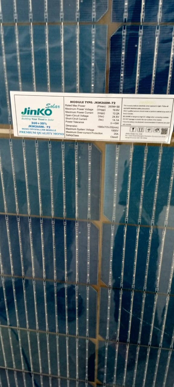 JINKO SOLAR MODULE TYPE: JKM260M-72 - 2 SOLAR PANELS 3