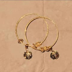 2Pcs- "Stainless steel Korean bracelet for girls in gold color"