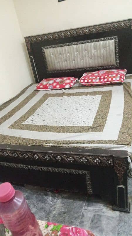 King size Bed + Mattress 1