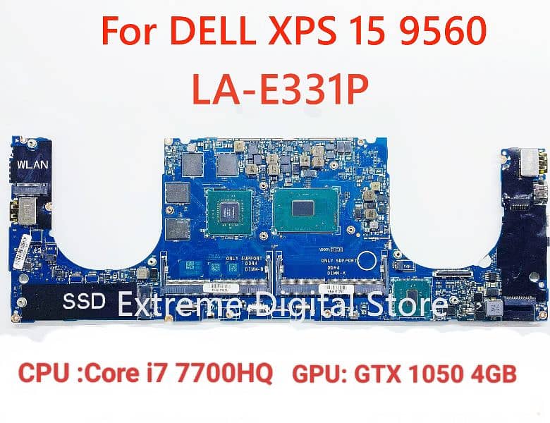 Dell xps 15 9560 motherboard |i7 7700hq+Nvidia GTX 1050 4GB GPU 0