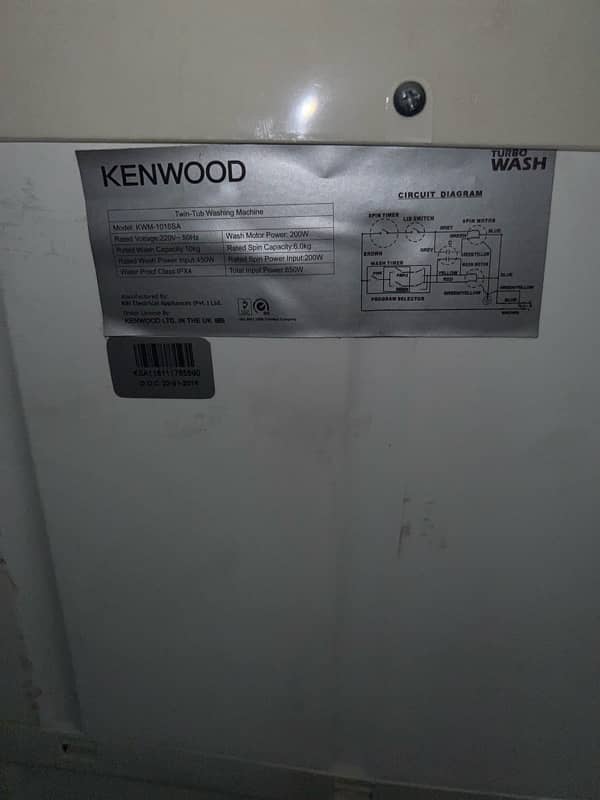 kenwood washing Machine 10kg with dryer 1016sa model no 9