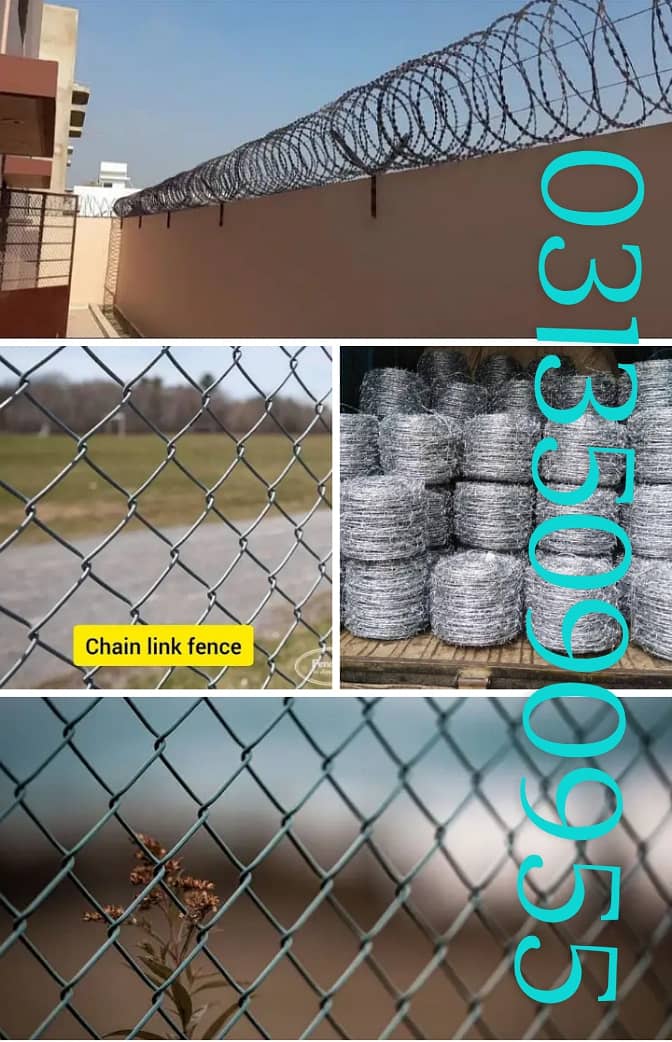 Razor Wire , Chainlink Fence , Barbed Wire Security Fence Weld mesh 12