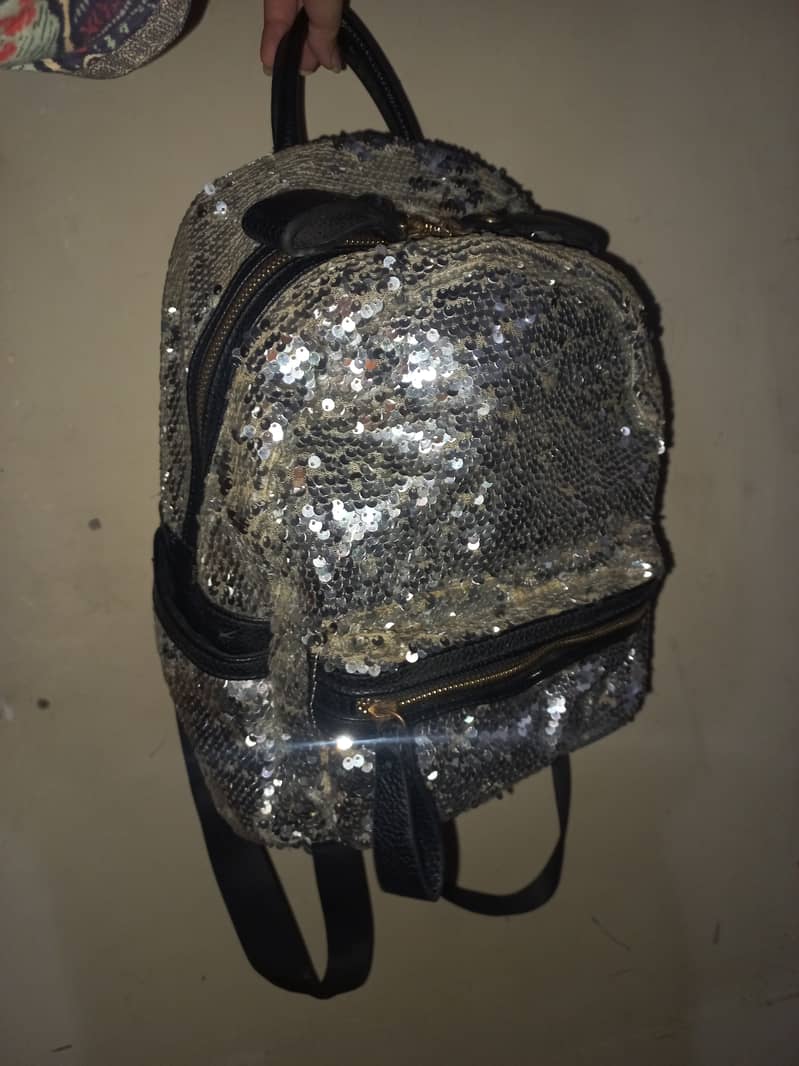 sparkly trendy backpack 0