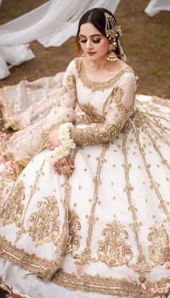 white bridal nikhha dress