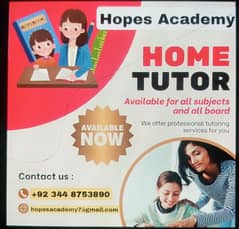 home tutor available in Islamabad in reasonable fee