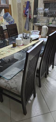 glass top dining table with 6 seats 0