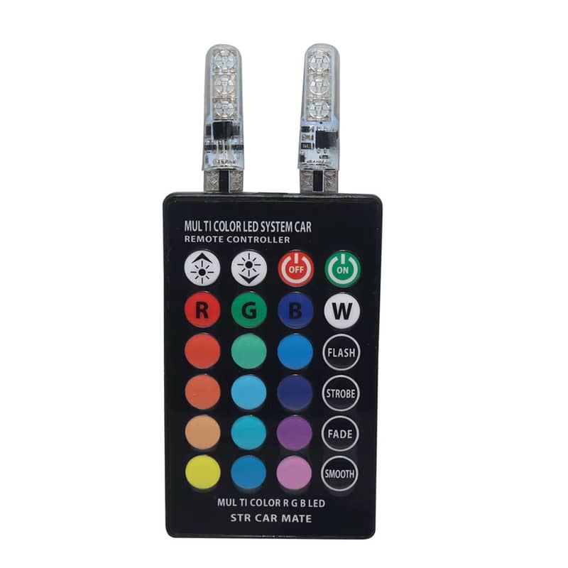 Rgb Multicolor Led Bulbs Remote Control  Lights For Car & Bike 7