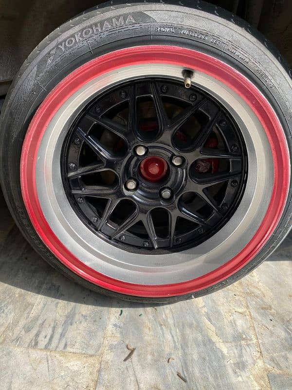 Deep dish rims 15 inch 9jj with tyres 1