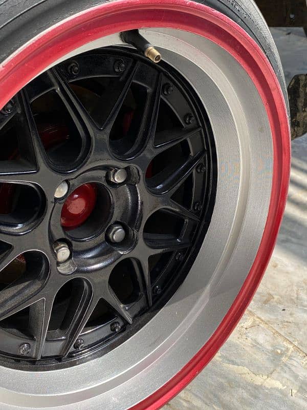 Deep dish rims 15 inch 9jj with tyres 2