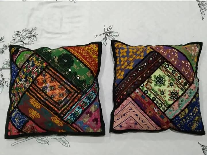 Traditional Patchwork Multicolor Cushion Cover - Set of 2 1