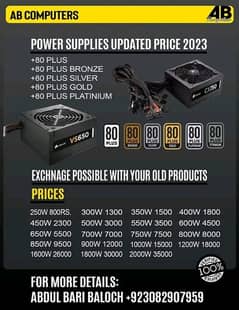 ALL POWER SUPPLIES QUANTITY AVAILABLE