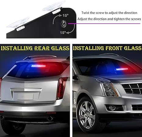 Car Led Red Blue Windshield Dash Emergency Police Strobe Lights 6