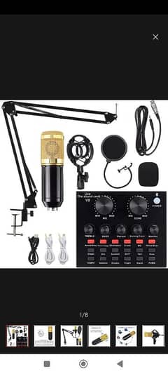 sound card v8 and bm800 mic for studio setup