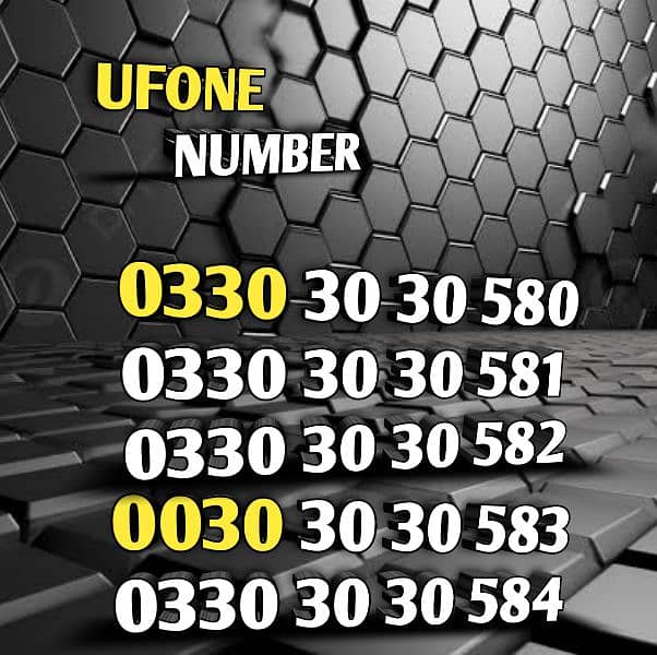 UFONE GOLDEN NUMBERS AVAILABLE 2