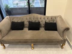 6 Seater Gray Sofa Set