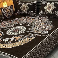 4 bcs velvet jacqurad Emboosed double bedsheet