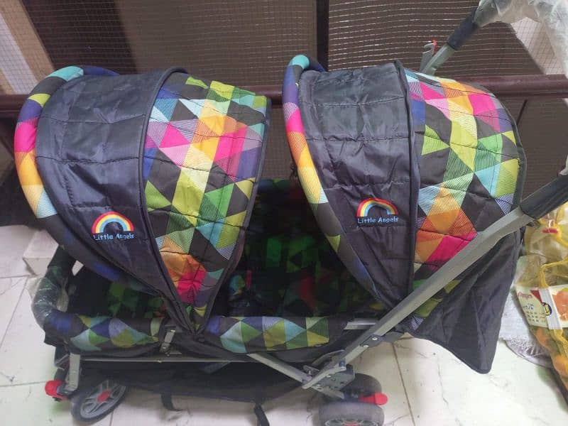 Little Angels Twin Baby Pram 5