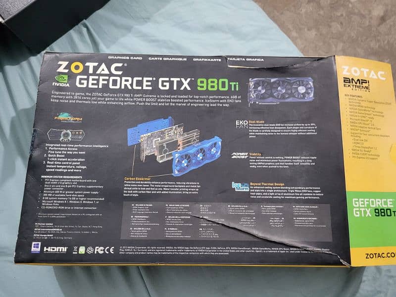 GTX 980 TI 6 GB amp EXTREME EDITION all ok 10/10 With box 11