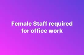 female staff required