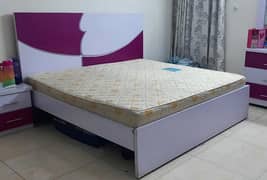 Complete Bed Set with two study tables + mattress - Call 03302959092