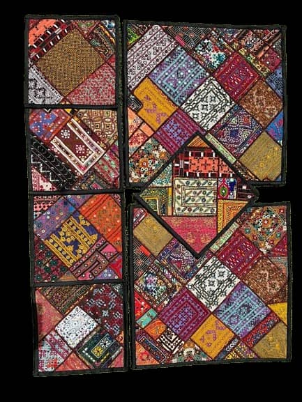 Traditional Handmade Floor And Sofa Cushion Covers Set with Multicolo 4