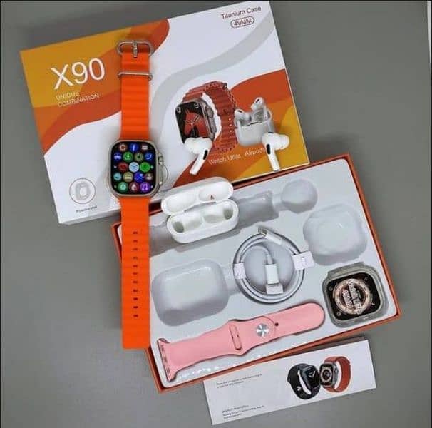 X90 unique combination watch Ultra smart watch with free airpods 2