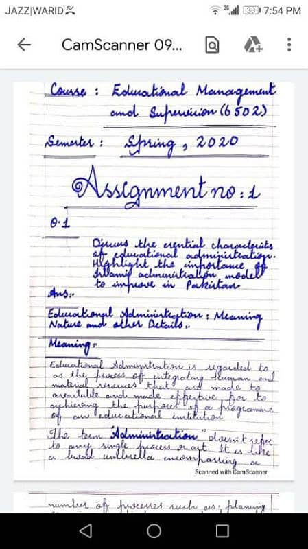 Handwriting Assignment Work 0