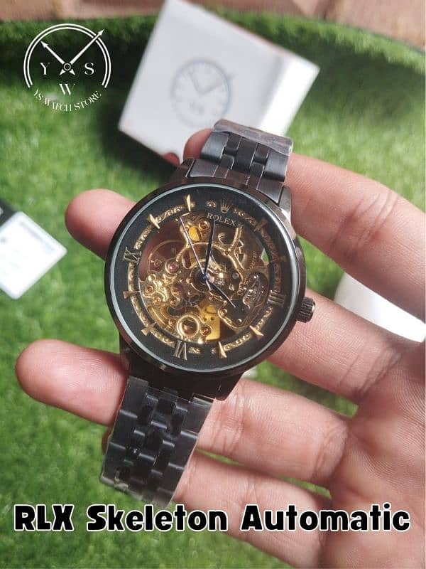 men Skeleton automatic watch 1