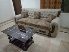 Sofa set 5 seater + Cushions & Table