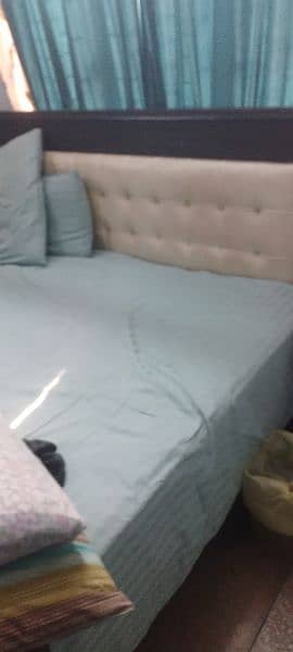 wooden bed set only with dressing table and side table also 1