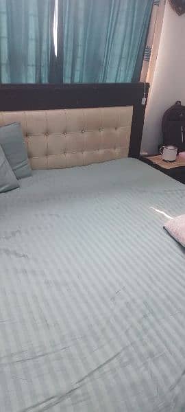 wooden bed set only with dressing table and side table also 3