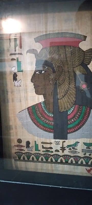 vintage Egyptian papyrus painting 18 inc x 16 inch 1