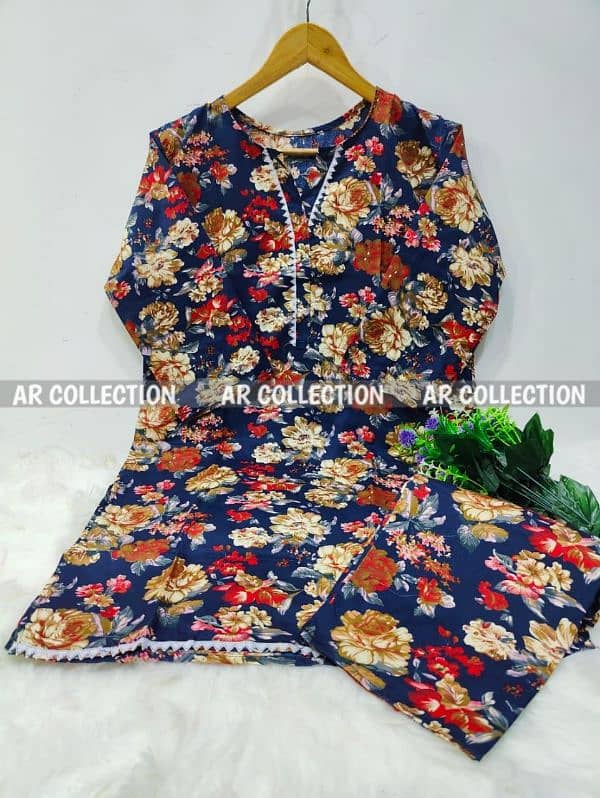 2pcs womens stitched suit cotton printed 0